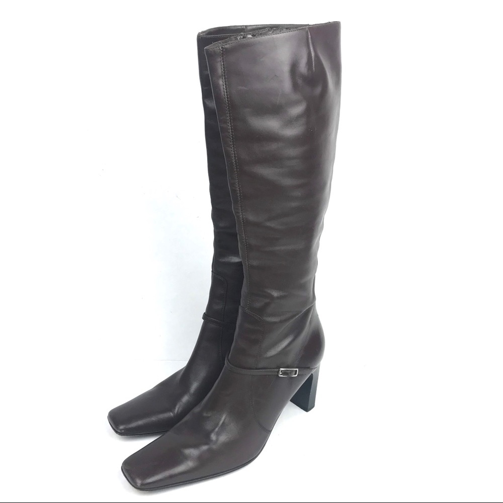 Bellofatto Loren Leather Buckle Knee High Boots